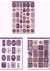 Resim 6'lı Mor Vintage Temalı Sticker Seti 12x17 Cm Bullet Journal, Scrapbook, Ajanda Ve Planlayıcı İçin Diğer 