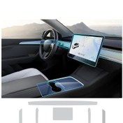Resim Novstrap Tesla Model Y/3 İle Uyumlu Trim Ve Ekran Koruyucu Film 8 Parça Şeffaf Araç İçi Ppf Kaplama 