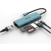 Resim Sones Onten Uc122 6'sı 1 Arada Usb-c / Type-c'den Sd'ye + Tf Kart + 5v Girişli Ve 100mbps Ağ Kartlı Usb 3.0 Hub 