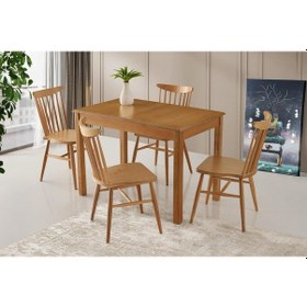 Resim Verona Kırlangıç Agaç Mutfak Masa Sandalye Takımı 70x110 