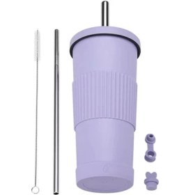 Resim Dilele Paslanmaz Çelik Inci Süt Çay Bardağı/pipet Yalıtım Bardağı, DL068 (Yurt Dışından) 