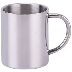 Resim Çift duvarlı paslanmaz çelik kahve fincanı, 300ml taşınabilir seyahat kahve fincanı, çift süt çay fincanı, ofis su bardağı 