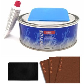 Resim Orbay Fiber Elyaf Macun 500 gr Set + 3 Adet Zımpara ve 1 Adet Macun Çeliği. 