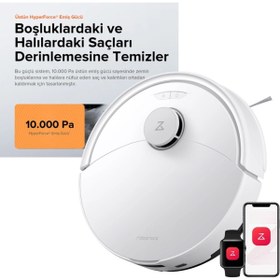 Resim Roborock 10000PA Duoroller Çift Fırça Mop Kaldırma Lidar Navigasyon Akıllı Robot Süpürge 