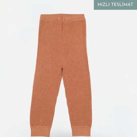 Resim Waffle Organik Pamuk Alt-Üst Bebek Takım - Kahverengi / 1-2 Yaş 