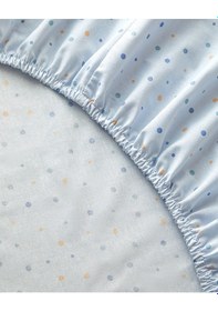 Resim English Home Funny Dots Pamuklu Bebe Lastikli Çarşaf Takımı Mavi 
