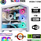 Resim Xaser Sovax50 R7 5700X 16 GB 1 TB SSD 16 GB RTX5060Tİ Free Dos Masaüstü Oyuncu Bilgisayarı 