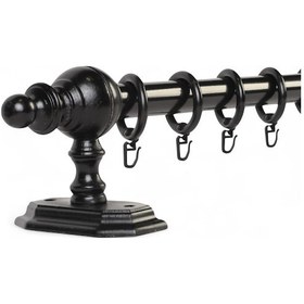 Resim Siyah Raysız Ahşap Rustik Perde Askısı - 200 Cm 