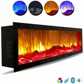 Resim Esha Home Elektrikli Dekoratif Yapay Şömine Bluetooht Sabit Çıtırtı 120x 30x18 Cm 