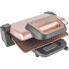 Resim Özbience Yüksek Güçlü Parlak Rose Gold Granit Izgara ve Tost Makinesi 