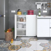 Resim Kenzlife 2 kapılı dolap çilem 088*070*032 byz kilitli tekerlekli banyo mutfak ofis kitaplık ayakkabılık kiler 