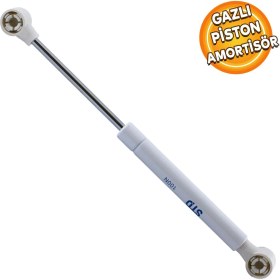 Resim Badem10 Gazlı Piston Dolap Amortisörü 27 cm Beyaz Çelik Gövde ile 100N Kaldırma Gücü 