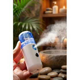 Resim Selfbuysell Şarjlı Mini Yüz Nemlendirici Dezenfektan Cihazı Mist Sprayer 
