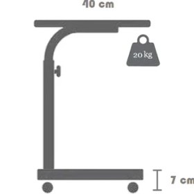 Resim servetavcı Yükseklik Ayarlı Laptop Sehpası ve Çalışma Masası - Ceviz (Tekerli) 