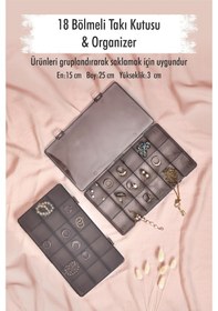 Resim 18 Bölmeli Takı Kutusu & Çok Amaçlı Kutu & Organizer Renkli 