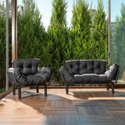 Resim Pafu Nitta 2+1 Su Geçirmez Bahçe Koltuk Takımı 