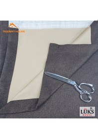 Resim Lüks Koyu Kahverengi Blackout Keten Karartma Pilesiz Fon Perde - Kahverengi 