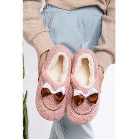 Resim Slipcat Sevimli Kurdeleli Kaydırmaz Taban Kışlık-Mevsimlik Kadın Ev Pandufu 