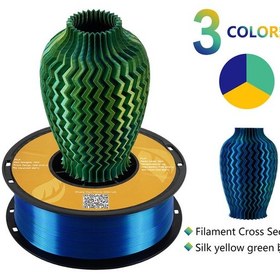 Resim Kingroon Pla Silk Üçlü Renk Filament-sarı Mavi Yeşil- 1.75mm-1kg 