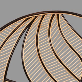 Resim Siyah Yaprak Doğal Rattan Yatak Başlığı 180x170 cm 