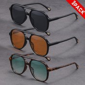 Resim 3 adet Kral Günü Turuncu Moda Gözlük - Retro Tam Çerçeve PC Gözlük Erkekler ve Kadınlar için, Canlı Turuncu Lensler, Sürüş, Günlük Giyim ve Şükran Bayramı Hediyeleri için İdeal, Festif Gözlük, Eğlenceli Aksesuar, Trend Gözlük 
