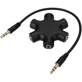 Resim Mykablo 3.5 Mm Stereo 5'li Splitter Çoklayıcı Yıldız Aparat - Siyah 