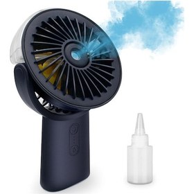 Resim 3 Hızlı Usb Taşınabilir Masa Vantilatörü Pil İle Mavi, 
