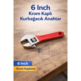 Resim DESIPHON 6 Inç Kurbağacık Anahtar Krom Kaplı Ayarlı Ingiliz Anahtarı – Dayanıklı Çelik El Aleti 