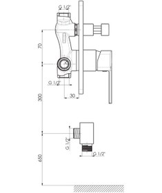 Resim GPD Ankastre Kabin Duş Seti Pedra Krom 