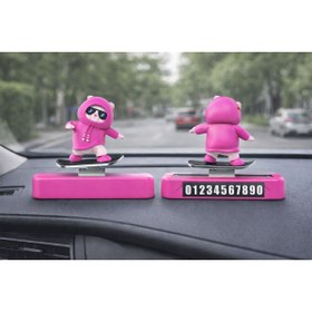 Resim cabbaroğlu ticaret Hareketli Kayan Panda Kaykay Numaratör Oto Araç Kaykay Numaratör Torpido Üstü Pembe 