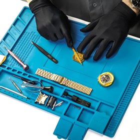 Resim Yüksek Sıcaklık Dayanıklı Silikon Kaynak Matı, Manyetik Alanlarla Elektronik Tamir Tezgahı Ped, Kaymaz Yüzey, Dövme ve Dökme için İdeal, Hassas Bileşenler, Hassas Dövme Ped|Manyetik Alan Matı|Dayanıklı Silikon Mat 