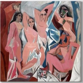 Resim Deniz Çerçeve Pablo Picasso - Avignonlu Kızlar Tablosu-Çerçevesiz - 50X50 