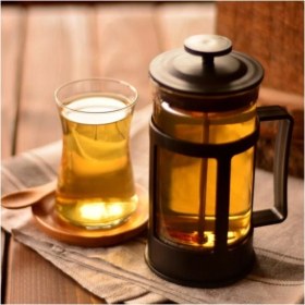 Resim Siyah Süzgeçli Kahve ve Çay Kupası, Şık ve Kullanışlı Tasarım 