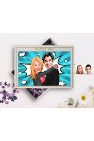 Resim Bk Gift Kişiye Özel Sevgililer Karikatürlü 1000 Parça Profesyonel Puzzle-88 