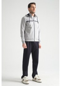 Resim Shooter Sportswear Shooter Premium Dik Yaka Rahat Form Klasik Paça Erkek Eşofman Takımı Gri 