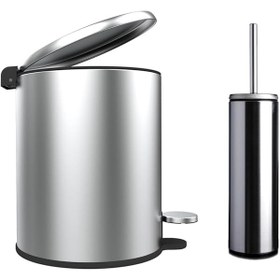 Resim Primanova Cigo Banyo Çöp Kovası Tuvalet Fırçası 2'Li Mat Krom 