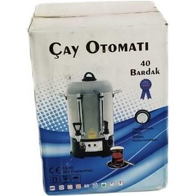 Resim Çay Otomatı 40 Bardak Paslanmaz Çelik Çay Makinası 