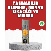 Resim Tip-C Şarjlı 12 Bıçaklı Blender – Taşınabilir Şarjlı Meyve Sıkacağı 