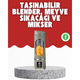 Resim Tip-C Şarjlı 12 Bıçaklı Blender – Taşınabilir Şarjlı Meyve Sıkacağı 
