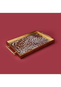 Resim Kitchen Leopar Desenli Akrilik Tepsi - Renkli - 49 Cm Çok Renkli 