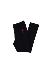 Resim U.S. Polo Assn. Kız Çocuk Siyah Nervürlü İnterlok Tayt 50316891-VR046 