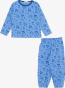 Resim Breeze Girls & Boys Erkek Bebek Pijama Takımı Havalı Çocuk Desenli 9 Ay-3 Yaş, Mavi-mavi Mavi 