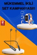 Resim FTA TİCARET Kablolu Bluetooth Kulaklık ve Kadınlara Özel Bileklik Hediyeli Yeni Nesil Akıllı Saat 3 Kordonlu 