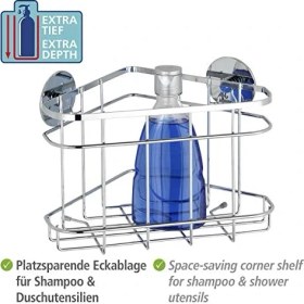 Resim Wenko Turbo-Loc® Paslanmaz Çelik Köşe Rafı, Delmeden Sabitleme 