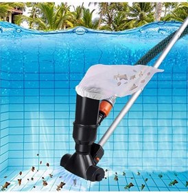 Resim Hangfox Sıcak Banyo, Spa Ve Havuz Temizleyici - Siyah Taşınabilir Su Altı Süpürgesi, Yaprak Başı Ve 5 Bölümlü Gövde İle 