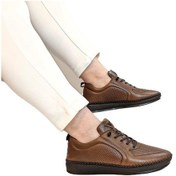 Resim Voyager Z094 Taba Hakiki Deri Lazer İşlemeli Bayan Ayakkabı Taba 