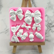 Resim 1 adet Silikon Bowknot Fondant Kalıbı, Çikolata Kil Pişirme Kek Dekorasyon Aksesuarları, Pişirme Tutkunları için Şarj Edilmemiş Kek Kalıbı 