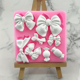 Resim 1 adet Silikon Bowknot Fondant Kalıbı, Çikolata Kil Pişirme Kek Dekorasyon Aksesuarları, Pişirme Tutkunları için Şarj Edilmemiş Kek Kalıbı 