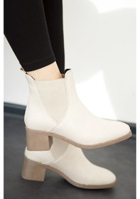 Resim Shoetek Charlize Kadın Bot Yandan Lastikli Bej Süet Bej Süet Bej 