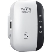 Resim Kablosuz Sinyal Yükseltici, Wifi Ağ Menzil Genişletici, 2,4 Hz Ağ, 300 Mbps Aktarım, 2 Çalışma Modu, Wep, Wpa Ve Wpa2 Bağlantısı, Lan Yuvası, Wps Fonksiyonu, Pvc, Beyaz 